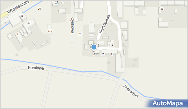 Smardzów, Kryształowa, 6, mapa Smardzów