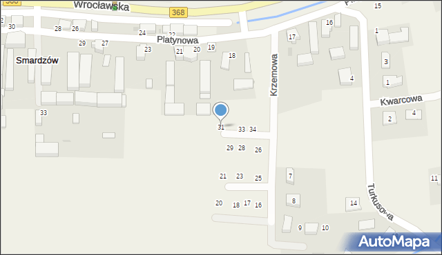 Smardzów, Krzemowa, 31, mapa Smardzów