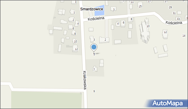 Smardzowice, Krakowska, 5, mapa Smardzowice