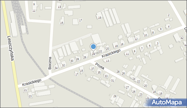 Śmigiel, Krasickiego Ignacego, bp., 24, mapa Śmigiel
