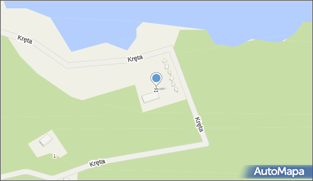 Śnice, Kręta, 22, mapa Śnice