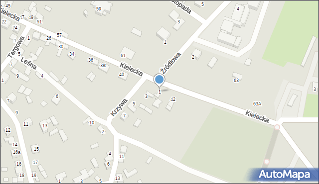 Sobków, Krzywa, 1, mapa Sobków