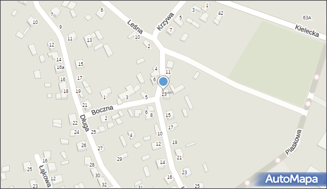 Sobków, Krzywa, 13, mapa Sobków