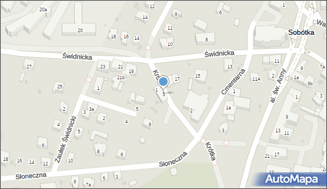 Sobótka, Krótka, 3, mapa Sobótka