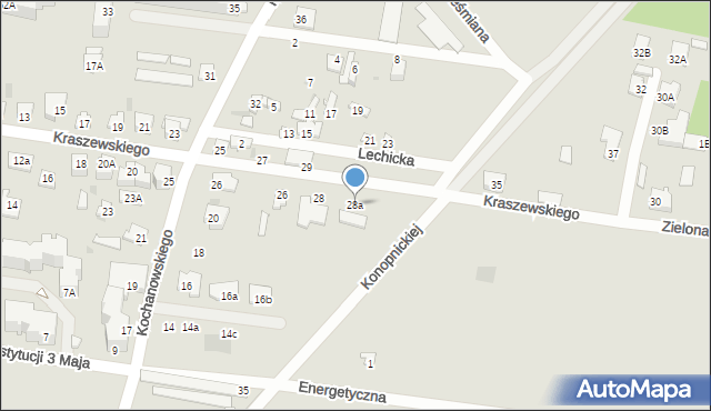 Sochaczew, Kraszewskiego Józefa Ignacego, 28a, mapa Sochaczew