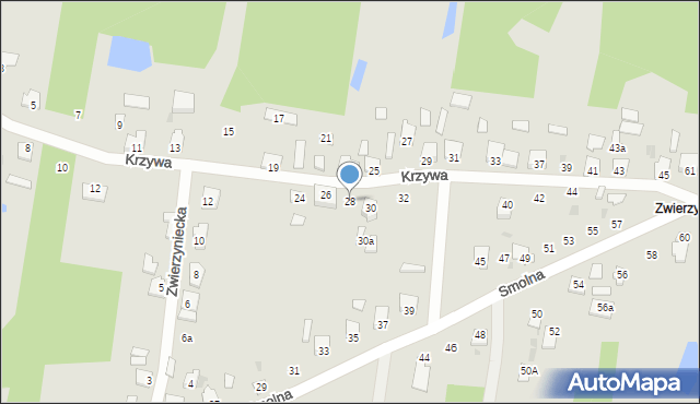 Sochaczew, Krzywa, 28, mapa Sochaczew