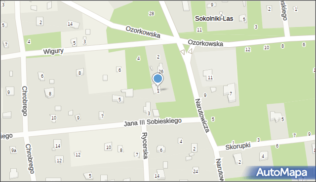 Sokolniki-Las, Króla Jana III Sobieskiego, 1, mapa Sokolniki-Las