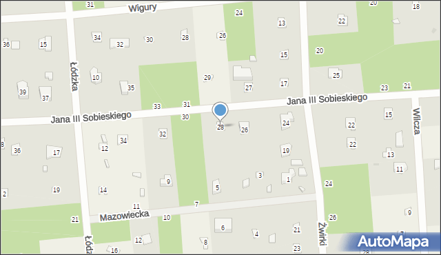 Sokolniki-Las, Króla Jana III Sobieskiego, 28, mapa Sokolniki-Las