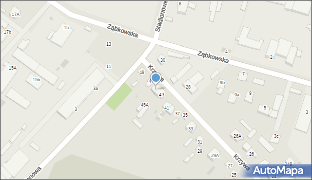 Sokołów Podlaski, Krzywa, 45, mapa Sokołów Podlaski