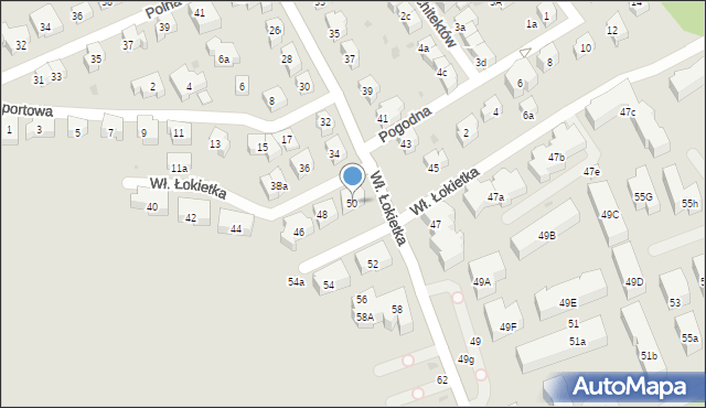 Sopot, Króla Władysława Łokietka, 50, mapa Sopotu