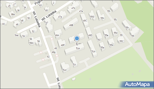 Sopot, Króla Władysława Łokietka, 51, mapa Sopotu