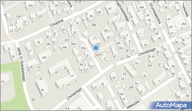 Sopot, Króla Bolesława Chrobrego, 17A, mapa Sopotu