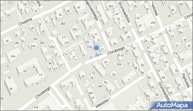 Sopot, Króla Bolesława Chrobrego, 25a, mapa Sopotu