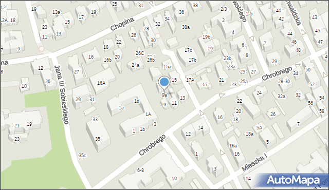Sopot, Króla Bolesława Chrobrego, 9a, mapa Sopotu