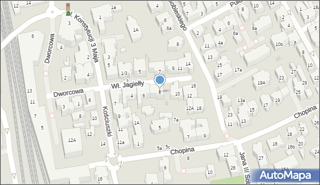 Sopot, Króla Władysława Jagiełły, 8, mapa Sopotu