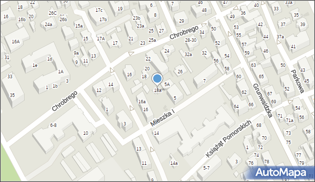 Sopot, Króla Bolesława Chrobrego, 18a, mapa Sopotu