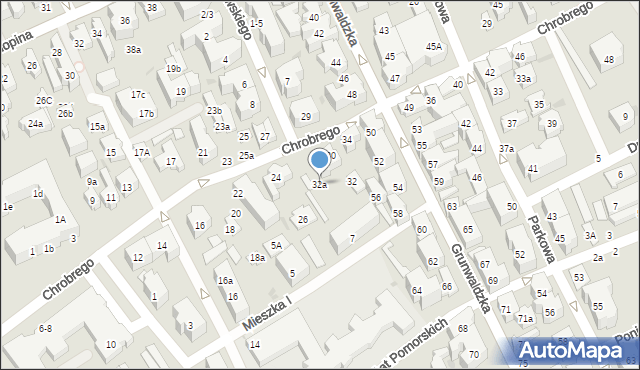 Sopot, Króla Bolesława Chrobrego, 32a, mapa Sopotu