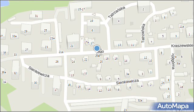 Sopot, Kraszewskiego Józefa Ignacego, 20a, mapa Sopotu