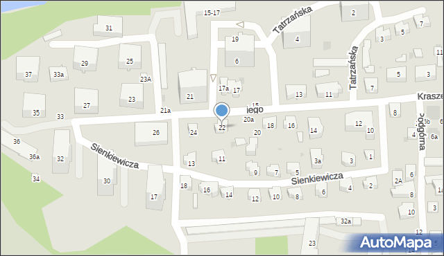 Sopot, Kraszewskiego Józefa Ignacego, 22, mapa Sopotu