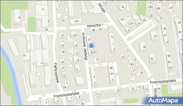 Sosnowiec, Królowej Jadwigi, 11, mapa Sosnowca