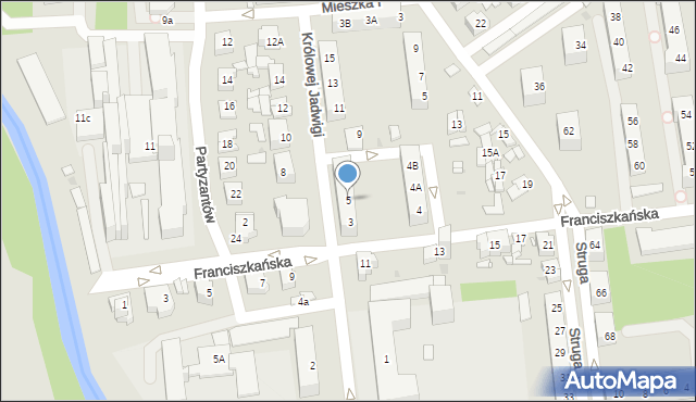 Sosnowiec, Królowej Jadwigi, 5, mapa Sosnowca