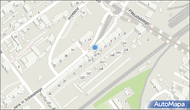 Sosnowiec, Króla Jana III Sobieskiego, 14, mapa Sosnowca