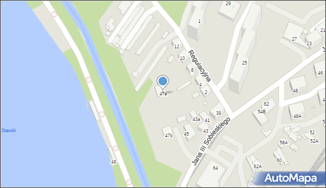 Sosnowiec, Króla Jana III Sobieskiego, 47e, mapa Sosnowca