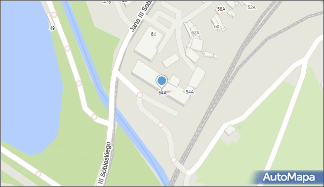 Sosnowiec, Króla Jana III Sobieskiego, 64A, mapa Sosnowca
