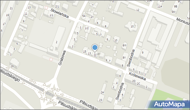 Sosnowiec, Królewska, 11, mapa Sosnowca