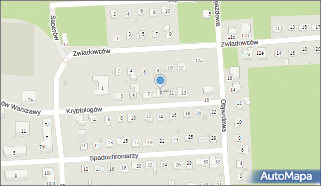 Sosnowiec, Kryptologów, 9, mapa Sosnowca