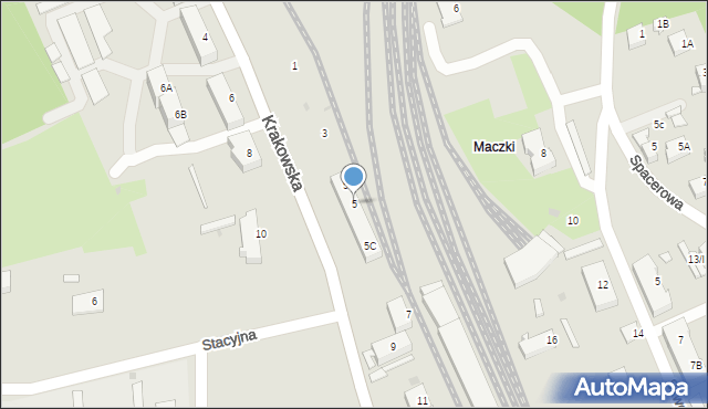 Sosnowiec, Krakowska, 5, mapa Sosnowca