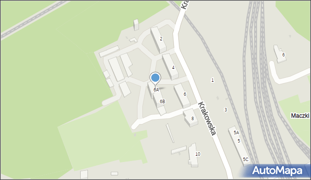 Sosnowiec, Krakowska, 6A, mapa Sosnowca