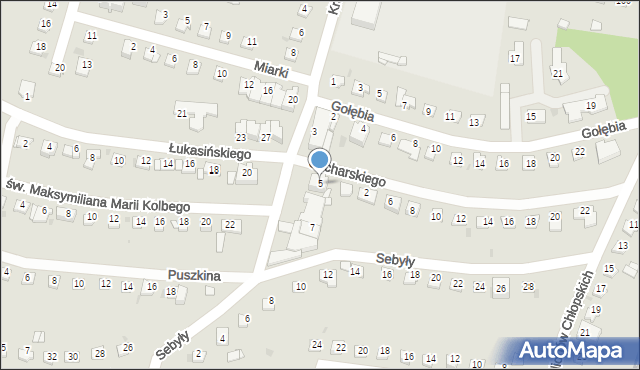 Sosnowiec, Krasickiego Ignacego, bp., 5, mapa Sosnowca