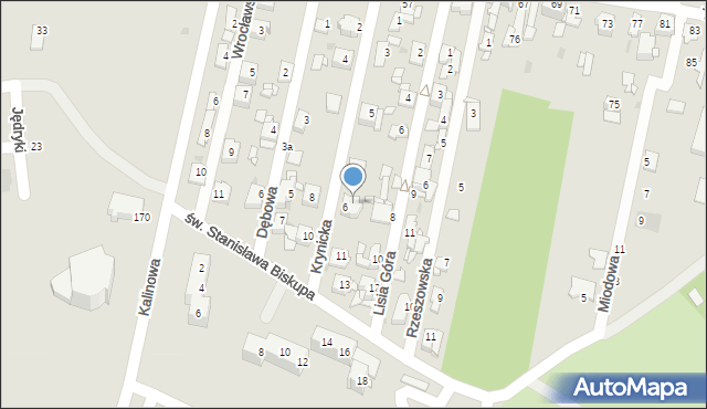 Sosnowiec, Krynicka, 9, mapa Sosnowca