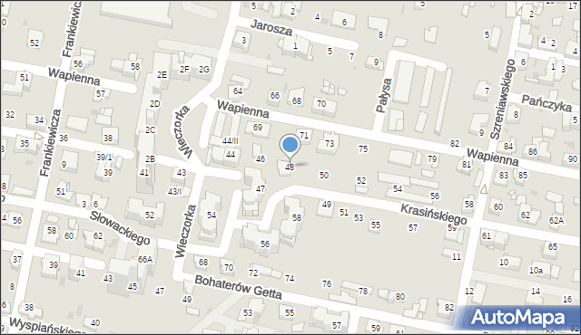 Sosnowiec, Krasińskiego Zygmunta, 48, mapa Sosnowca