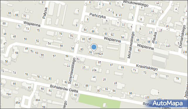 Sosnowiec, Krasińskiego Zygmunta, 62/II, mapa Sosnowca