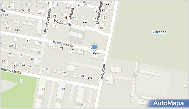 Sosnowiec, Krasińskiego Zygmunta, 79, mapa Sosnowca