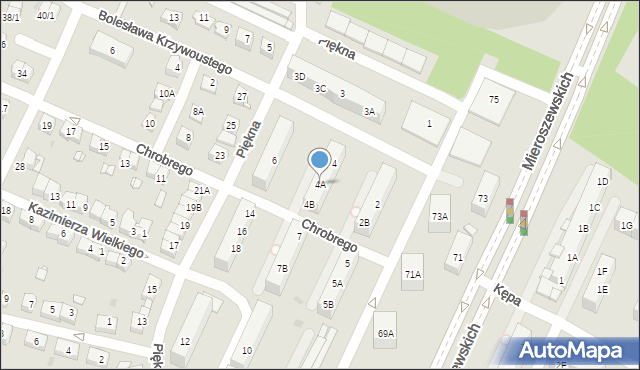 Sosnowiec, Króla Bolesława Chrobrego, 4A, mapa Sosnowca
