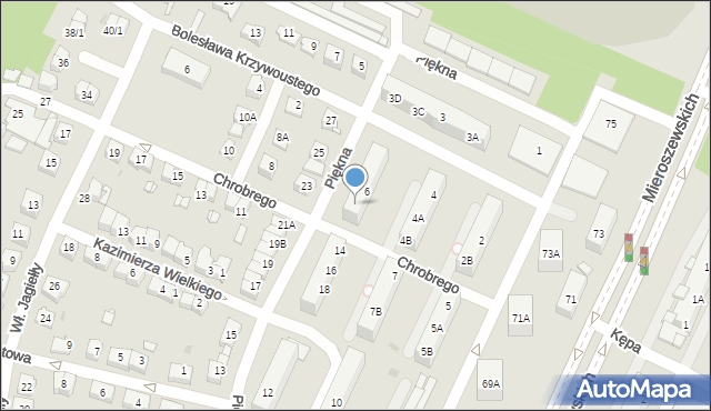 Sosnowiec, Króla Bolesława Chrobrego, 6B, mapa Sosnowca