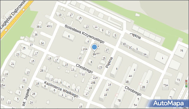 Sosnowiec, Króla Bolesława Chrobrego, 8A, mapa Sosnowca