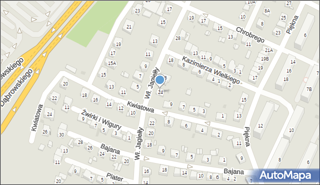 Sosnowiec, Króla Władysława Jagiełły, 24, mapa Sosnowca