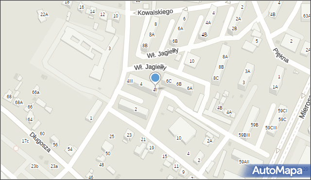 Sosnowiec, Króla Władysława Jagiełły, 4I, mapa Sosnowca