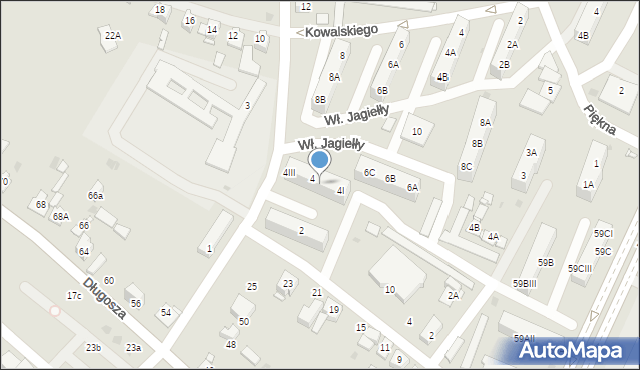 Sosnowiec, Króla Władysława Jagiełły, 4II, mapa Sosnowca