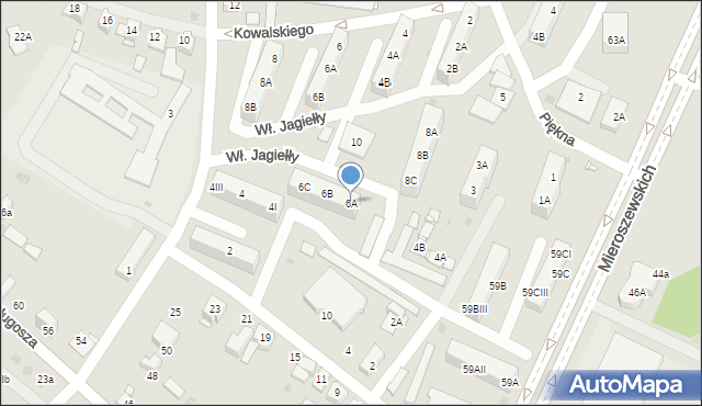 Sosnowiec, Króla Władysława Jagiełły, 6A, mapa Sosnowca