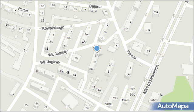 Sosnowiec, Króla Władysława Jagiełły, 8A, mapa Sosnowca