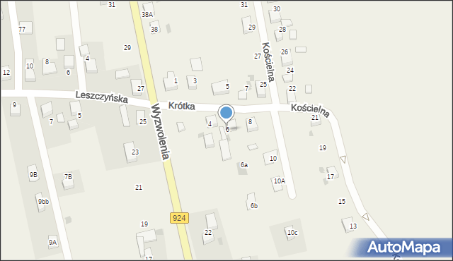 Stanowice, Krótka, 6, mapa Stanowice