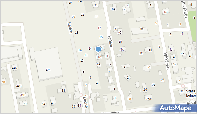 Stara Iwiczna, Krótka, 11A, mapa Stara Iwiczna