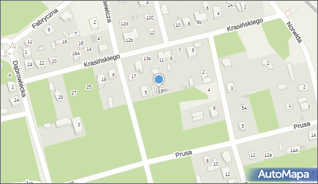 Stara Wieś, Krasińskiego, 13a, mapa Stara Wieś