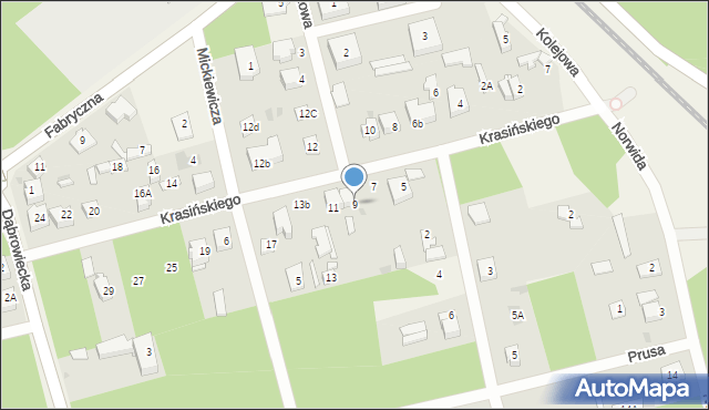 Stara Wieś, Krasińskiego, 9, mapa Stara Wieś