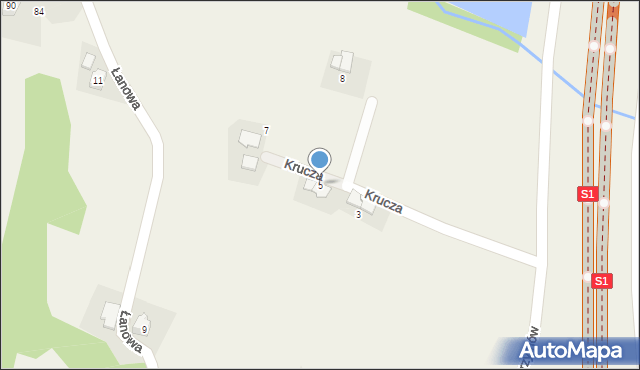 Stara Wieś, Krucza, 5, mapa Stara Wieś